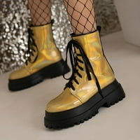 Punk stil modni trend vanjske trgovine Veliki komforni okrugli nožni kvadratni pete guste pete cipele