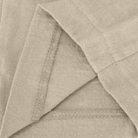 WAVSUF Hlače za žene Čvrsto pamučne posteljine sa džepovima Bež hlače veličine 3xl