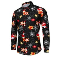 Hinvhai zimski kaputi za muškarce, muške jesenske i zimske božićne košulje dugih rukava Top multicolor