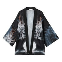 Modni muški Kimono Cardigan Top prevelike košulje Popularni uzorak tiskane top košulje Taoist Fashion
