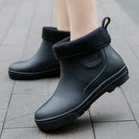 Čizme Žene ne listiće odvojive sa pamukom unutar kišnih čizama Vanjske gumene vodootporne cipele, crna