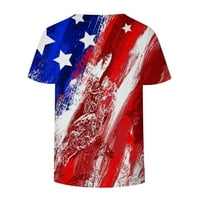 Ecqkame 4. srpnja Majice Američka zastava Košulja Žene Clearence Modne žene Ljeto Startni ispis Okrugli