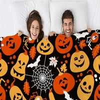 Nosbei baca pokrivačje vesele bundeve bešavni uzorak ukrasnog kauča za Halloween Soft Toplo ugodna flanela