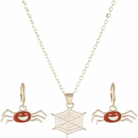 Postavite naušnice Ogrlica Chic Delikatna legura Fina izrada Izvrsne naušnice od bundeve Spider ogrlica-bijela