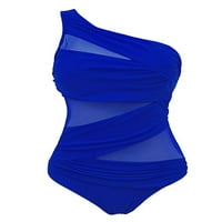 Žene plus veličina kupaći su jedan mesh monokini podstavljeni bikini push-up kupaći kostim