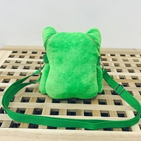 Crtani Cute Green za žabe Messenger Torba Plišani ramena Torba za valentine