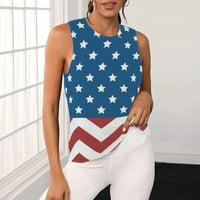 Taqqpue 4. jula odijelo za žene američke majice zastava Dan Nezavisnosti Ležerni neovisni prsluk bez