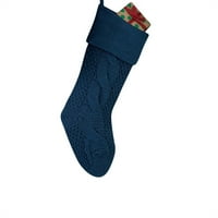 Velika pletena vuna u domaćinstvu Zidne ukrašavanje bombona Torba čarape Diamond Bocke Bocks Blue