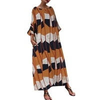 Cuekondne haljine za žene Ležerne prilike za ispis Splice kaftan modni labav posteljina Long Maxi Plus