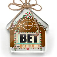 Ornament tiskan jednostrani aerodromski kod Bet Bethel, AK Božić Neonblond