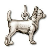 Sterling Silver 30 BO lanac 3D stojeći pas pasmine Chihuahua Privjesak ogrlica