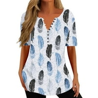 Ženske majice kratkih rukava V izrez Plus Veličina Regularne fit bluze Specijalne košulje mekani udobni