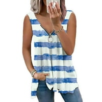 Ženski modni patentni zatvarač V izrez Labavi rezervoar prsluk na vrhu majica bez rukava