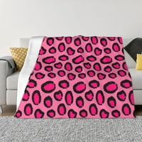 Prekrivač od runa za kauč, magenta leopard tiskane ploče za pranje pokrivača za kauč na kauču