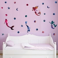 Zvjezdane nebu sirena zidne naljepnice Odvojive zidne naljepnice Diy zidni dekor za dnevnu sobu spavaću