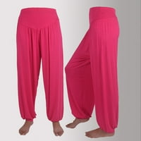 Duge pantalone za žene Ženske elastične labave povremene pamučne meke joge sportske plesne harem hlače